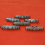 Natural Gemstone Rough Agate Dzi Texture Brown Oval Column Precious Accessories