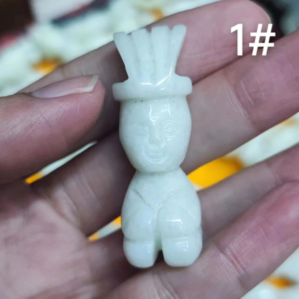 Natural Mermaid Pattern Antique Jade Hanging Ornament Vintage Jade Pendant