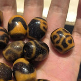 1pc Natural Multi-Pattern Old Agate Dzi Yellow Access. Jewelry