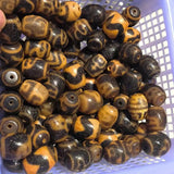 1pc Natural Multi-Pattern Old Agate Dzi Yellow Access. Jewelry