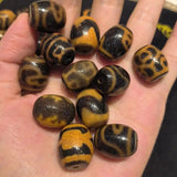 1pc Natural Multi-Pattern Old Agate Dzi Yellow Access. Jewelry