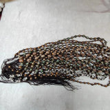 Natural 3-eyed Wealth Guardian Dzi Beads Hand-woven Necklace Pendant