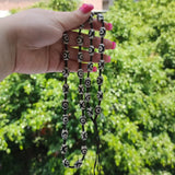 Natural 3-eyed Wealth Guardian Dzi Beads Hand-woven Necklace Pendant
