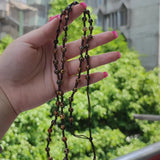 Natural 3-eyed Wealth Guardian Dzi Beads Hand-woven Necklace Pendant