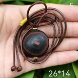 Natural Agate One Eye Dzi Bead Necklace Old Weathered Jewelry Amulet