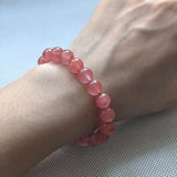 Natural Red Agate Single-Circle Bead Bracelet Crystal Women's Jewelry