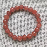 Natural Red Agate Single-Circle Bead Bracelet Crystal Women's Jewelry