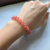 Natural Red Agate Single-Circle Bead Bracelet Crystal Women's Jewelry