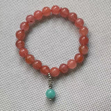 Natural Red Agate Single-Circle Bead Bracelet Crystal Women's Jewelry