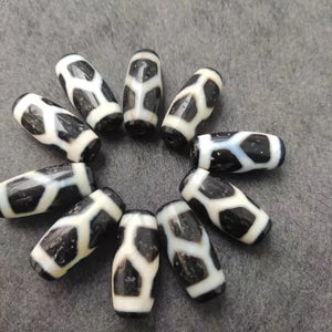 Natural Tortoise Shell Agate Dzi Weathering Horseshoe Pattern Longevity Jewelry