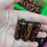 Natural Agate Dzi Orange Red Multi-Pattern Folk Custom Gem Jewelry DIY