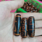 Natural Agate Dzi Orange Red Multi-Pattern Folk Custom Gem Jewelry DIY