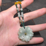 Natural Jade Carved Pendant Necklace - Ladies Jewelry Amulet