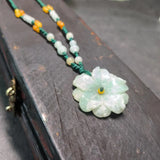 Natural Jade Carved Pendant Necklace - Ladies Jewelry Amulet