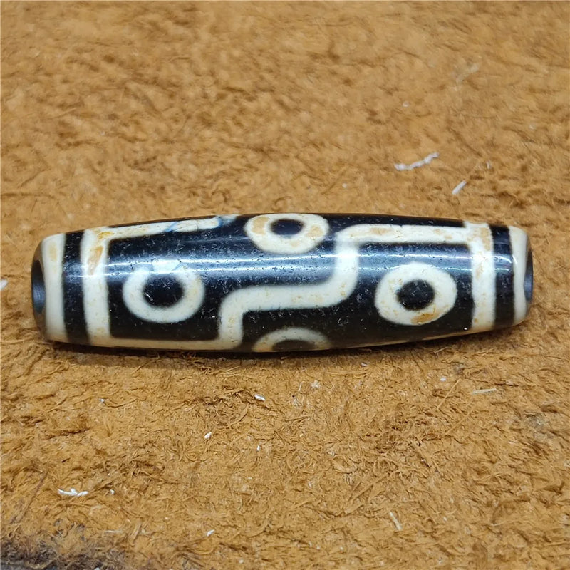 Natural Nine Eyes Old Agate Dzi Beads Big Hole Gem Jewelry