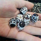 Natural Agate Daluo Bead Buddha Heart Six Eyes Dzi Ancient Sacred Object