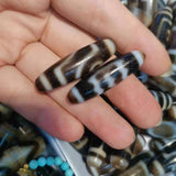 Natural High Tibetan Agate Dzi Beads One Two Eyes Heaven and Earth Tiger Tooth