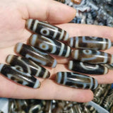 Natural High Tibetan Agate Dzi Beads One Two Eyes Heaven and Earth Tiger Tooth