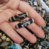 Natural High Tibetan Agate Dzi Beads One Two Eyes Heaven and Earth Tiger Tooth