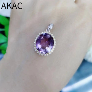 Natural Amethyst 925 Sterling Silver Pendant 12*14mm