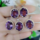 Natural Amethyst 925 Sterling Silver Pendant 12*14mm
