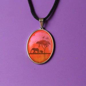 Stainless Steel Elephant Necklace Resin Jewelry Girl