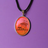 Stainless Steel Elephant Necklace Resin Jewelry Girl