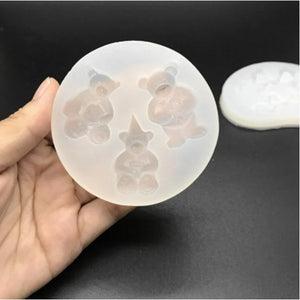 3 Bears Liquid Silicone Mold for DIY Resin Jewelry Pendant