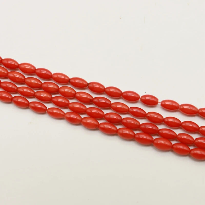 5*8mm Coral Rice Shape Bead Natural Scarlet Vente En Gros Ja0526