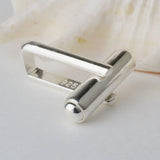 925 Sterling Silver Cufflink Fitting Base Round Bar U Arm DIY