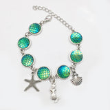 Mermaid Pendant Bracelet Holographic Shimmery Beach Style Jewelry