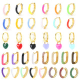 925 Sterling Silver Candy Enamel U Shape Hoop Earrings For Girls