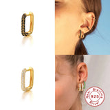 925 Sterling Silver Candy Enamel U Shape Hoop Earrings For Girls