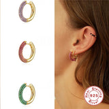 925 Sterling Silver Candy Enamel U Shape Hoop Earrings For Girls