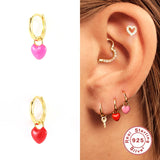 925 Sterling Silver Candy Enamel U Shape Hoop Earrings For Girls