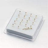 20 Pcs Straight Pin Crystal Nose Studs Nose Piercing Jewelry