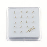 20 Pcs Straight Pin Crystal Nose Studs Nose Piercing Jewelry