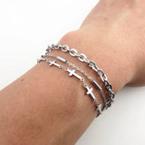 Stainless Steel Cross Chain Bracelet for Women