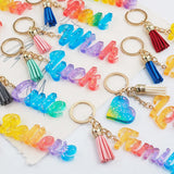Alphabet Epoxy Resin Mold Kit Silicone Letters DIY Keychain Pendant