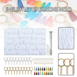 Alphabet Epoxy Resin Mold Kit Silicone Letters DIY Keychain Pendant