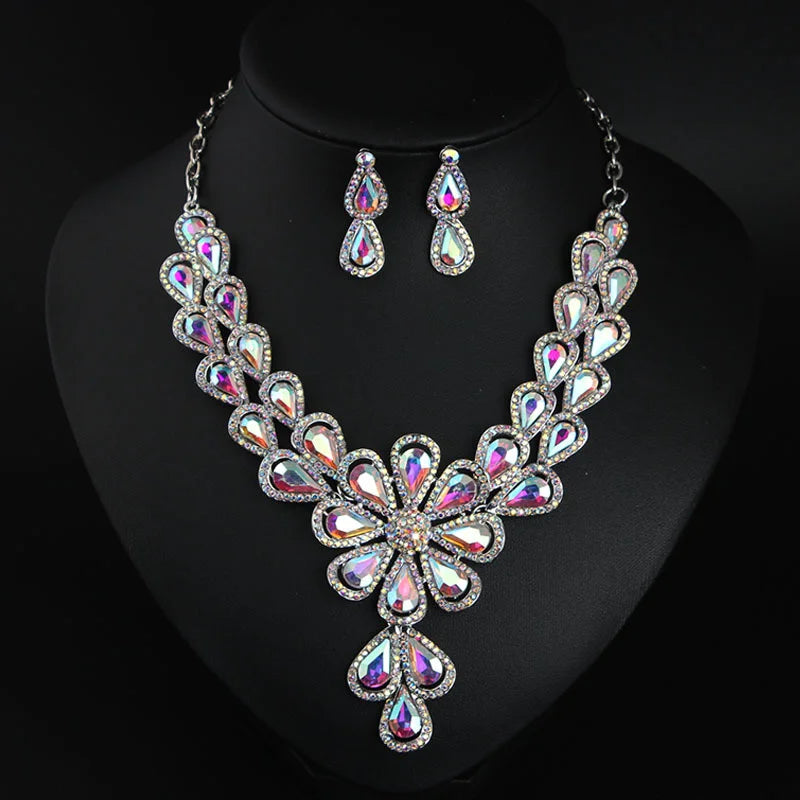 European & American Jewelry Set - Necklace & Earring Collarbone Chain