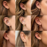 Star Moon Crystal Earrings 925 Silver Needle Tiny Stainless Steel Jewelry