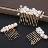 Pearls Wedding Hair Comb Bridal Hair Pins Set