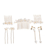 Pearls Wedding Hair Comb Bridal Hair Pins Set