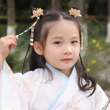 Retro Chinese Style Hanfu Headdress Tassel Flower Hairp