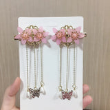 Retro Chinese Style Hanfu Headdress Tassel Flower Hairp