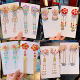 Retro Chinese Style Hanfu Headdress Tassel Flower Hairp