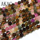 Natural Colorful Tourmaline Faceted Seed Beads 4.5mm for DIY Jewelry Making