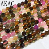 Natural Colorful Tourmaline Faceted Seed Beads 4.5mm for DIY Jewelry Making