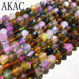 Natural Colorful Tourmaline Faceted Seed Beads 4.5mm for DIY Jewelry Making
